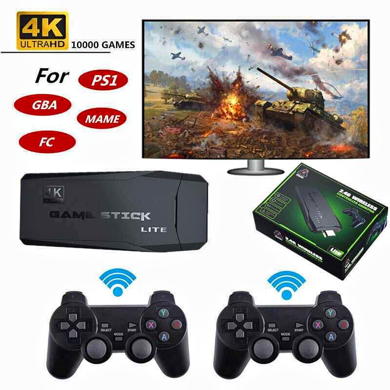 Game Stick Lite 4K 64 Go HDMI + 2 Sans Fil/10000 jeux intégrés Palaistore