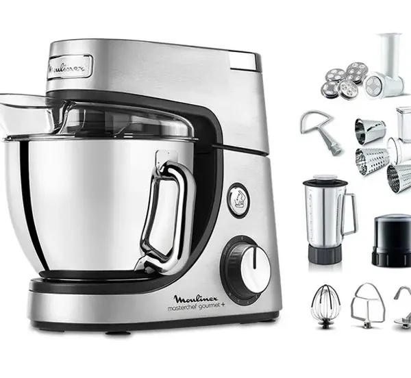 Pétrin Multifonction Kit De 7 Accessoires 4.6L 1100W Moulinex QA613DB1