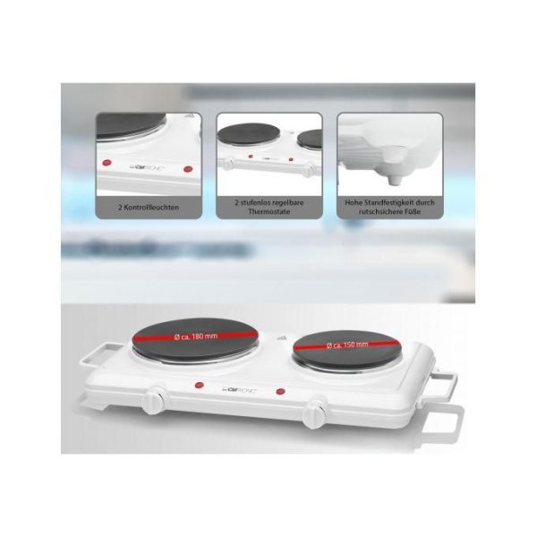 Bomann Plaque De Cuisson Double 2500 Watts - Dkp 5028 Cb - Blanc – Image 2