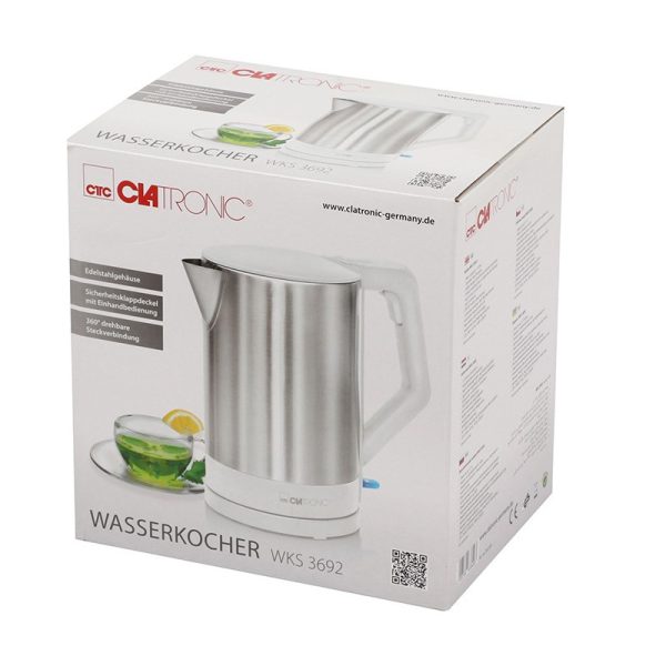 Bouilloire électrique 1,5L 2200W Clatronic WKS 3692 Blanc – Image 2