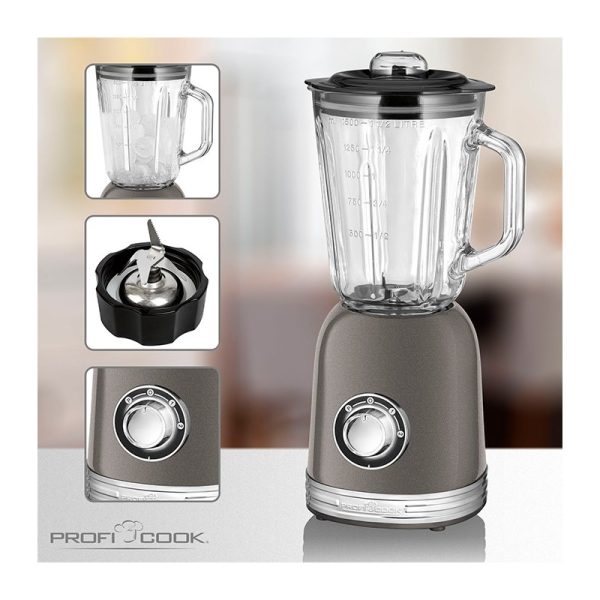 Blender Mixeur 1,5L vintage Proficook PC-UM 1195 Anthracite – Image 4