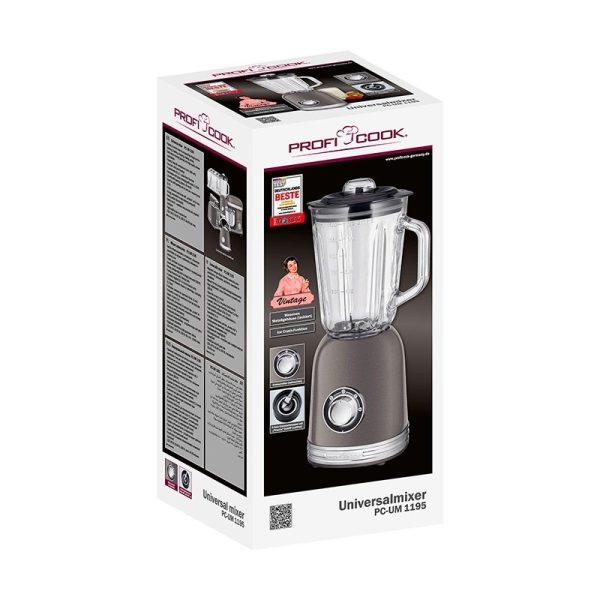 Blender Mixeur 1,5L vintage Proficook PC-UM 1195 Anthracite – Image 2