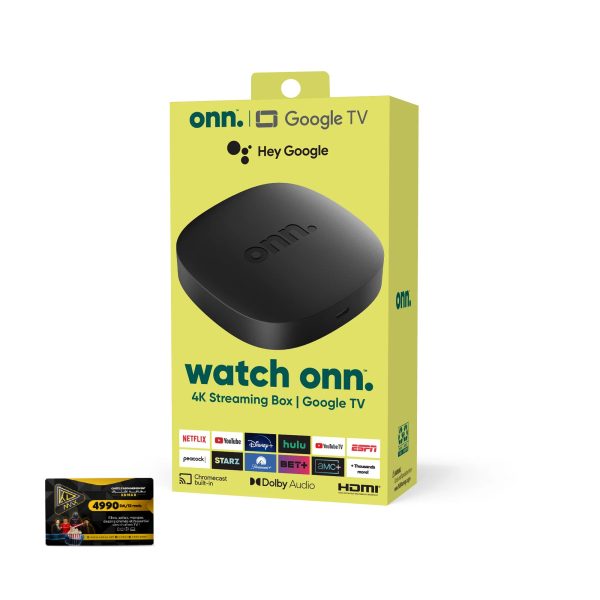 TV BOX ONN, GOOGLE TV, 4K , 2GB/16GB + CART ABONNEMENT IPTV 12 MOIS