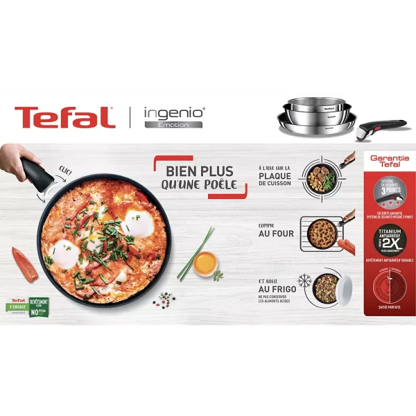Batterie de cuisine TEFAL Ingenio Emotion 10pcs L897S104 – Image 3