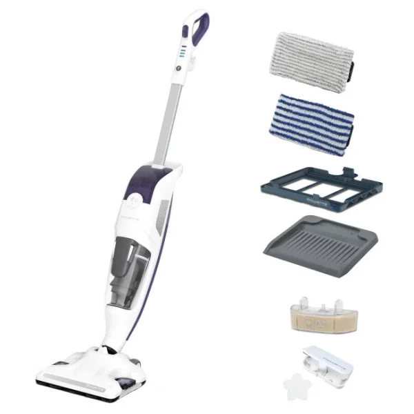 Rowenta balai ASPIRATEUR VAPEUR 2EN1- 1500W – BLANC/VIOLET RY7731WH